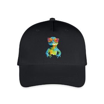 Geck die Brillenechse - Kinder Bio Basecap - Schwarz - Vorne