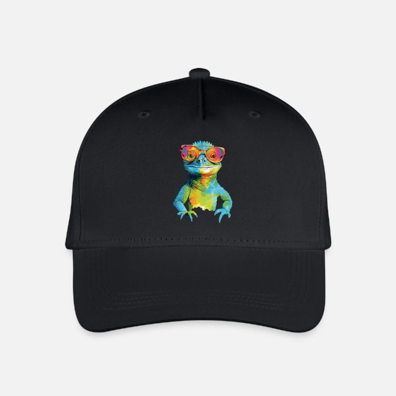 Geck le lézard à lunettes - Casquette de baseball bio Enfant - noir