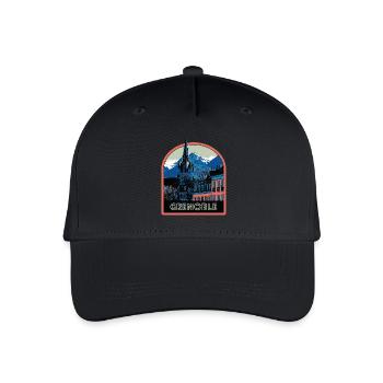 Illustration emblematic view of Grenoble - Organic Kids’ Baseball Cap - black - Front