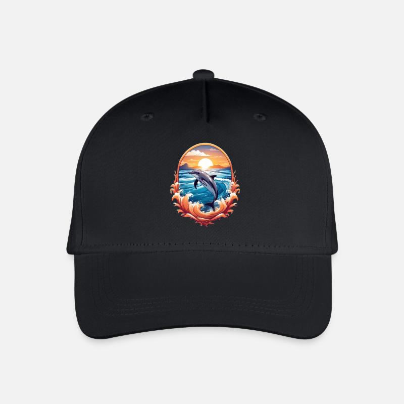 Delfin - Kinder Bio Basecap - Schwarz