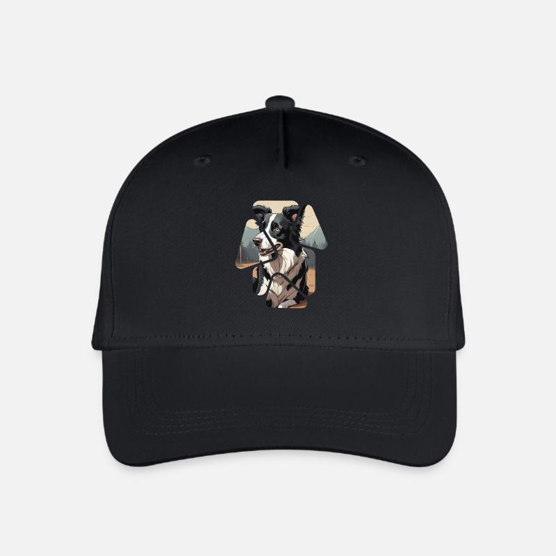 Border Collie Hund - Kinder Bio Basecap - Schwarz