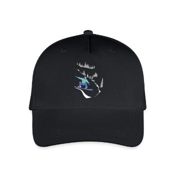 Snowboard, Wintersport - Kinder Bio Basecap - Schwarz - Vorne
