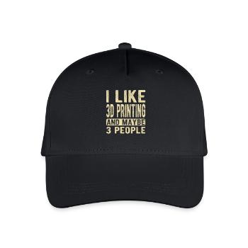 3D-Druck Spruch - Kinder Bio Basecap - Schwarz - Vorne