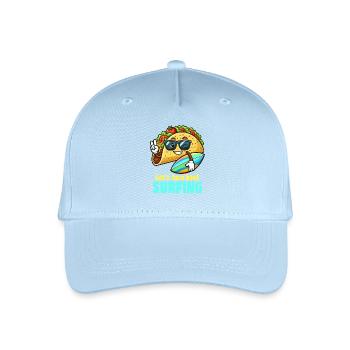 Lets Taco Bout Surfing Funny - Organic Kids’ Baseball Cap - light blue - Front