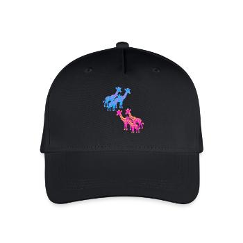 Giraffe Afrika Safari Savanne 80er 90er Kind - Kinder Bio Basecap - Schwarz - Vorne