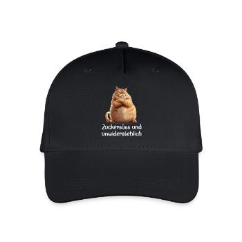 Katze Miezekatze Zuckersüss & Unwiderstehlich Miau - Kinder Bio Basecap - Schwarz - Vorne