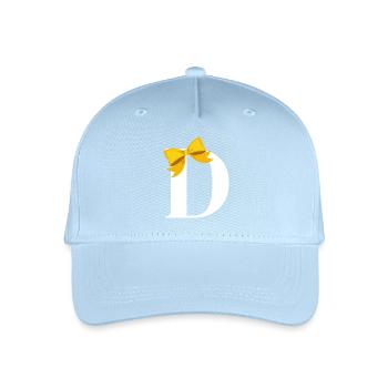 Letter d yellow knot - Organic Kids’ Baseball Cap - light blue - Front