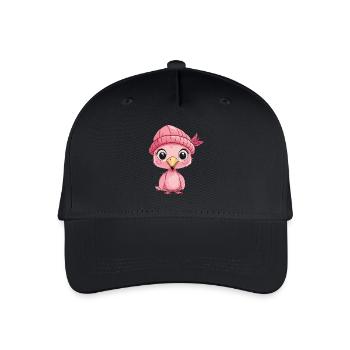 Flamingo Süß Niedlich Baby Kinder Tier Cartoon - Kinder Bio Basecap - Schwarz - Vorne