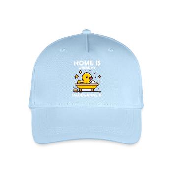 Baignoire canard en caoutchouc disant en détresse - Casquette de baseball bio Enfant - bleu clair - Devant