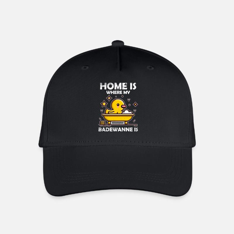 Bathtub Rubber Duck Saying Distressed - Organic Kids’ Baseball Cap - black