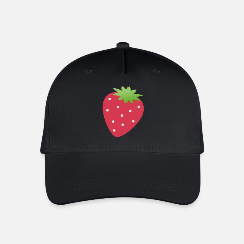 Erdbeere - Kinder Bio Basecap - Schwarz