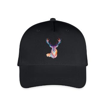 Hirsch Vektor Kunst mit lebendigen Farben Illustration - Kinder Bio Basecap - Schwarz - Vorne