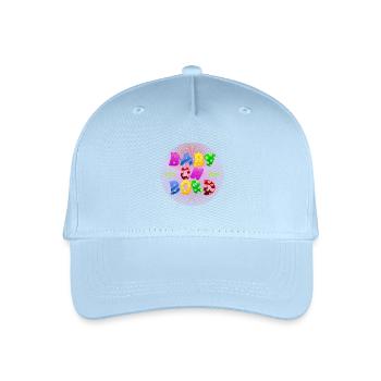 Baby Eltern Kind Geschenk Sprüche Geburt Mama Papa - Kinder Bio Basecap - Hellblau - Vorne