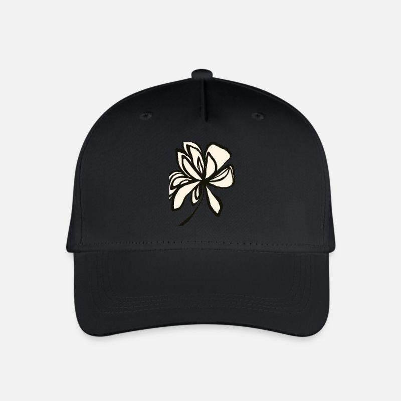 Blumige Schlichtheit - zeitloses Design - Kinder Bio Basecap - Schwarz