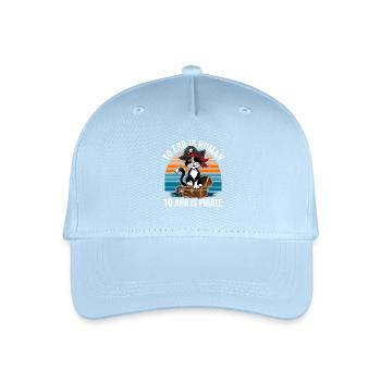 Cat Carnival Pirate Costume Halloween Retro Funny - Organic Kids’ Baseball Cap - light blue - Front