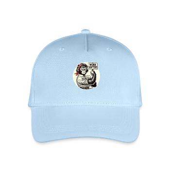 Strong gorilla woman: Work softer - Organic Kids’ Baseball Cap - light blue - Front