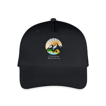 Camping-Abenteuer - Kinder Bio Basecap - Schwarz - Vorne