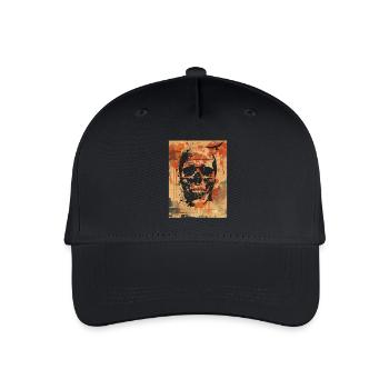 Creepy skull with ravens - Organic Kids’ Baseball Cap - black - Front