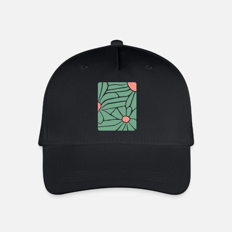 Abstract Floral Boho - Kinder Bio Basecap - Schwarz