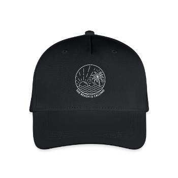 Der Strand ruft - Kinder Bio Basecap - Schwarz - Vorne