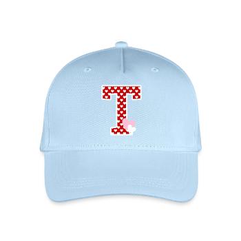 Lettre t cœur - Casquette de baseball bio Enfant - bleu clair - Devant