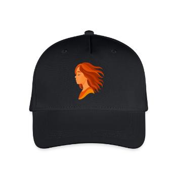 Porträt eines Mädchens mit roten Haaren - Kinder Bio Basecap - Schwarz - Vorne