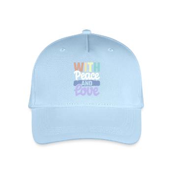 Avec la paix et l’amour - Casquette de baseball bio Enfant - bleu clair - Devant