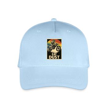 Motocross Fahrer mit Spruch Staub fressen - Kinder Bio Basecap - Hellblau - Vorne