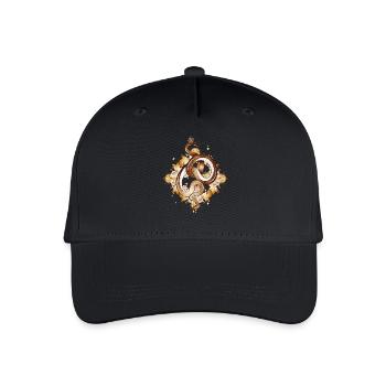 Schlange mit Krone – Symbol voller Anmut & Kraft - Kinder Bio Basecap - Schwarz - Vorne