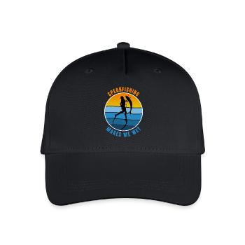 Retro-Speerfischen macht mich nass Humor Design - Kinder Bio Basecap - Schwarz - Vorne