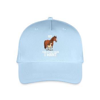 Humour Cheval Cavalier Équitation - Casquette de baseball bio Enfant - bleu clair - Devant