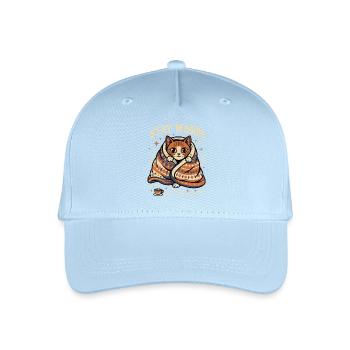 Bleib Warm Kuschelkatze Motiv - Kinder Bio Basecap - Hellblau - Vorne