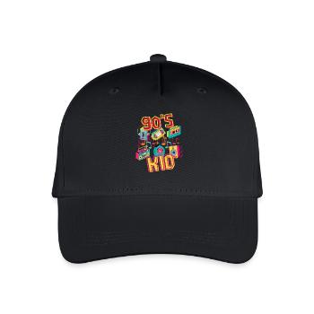 90s Kid – ein Retro-T-Shirt für Fans der 90er. - Kinder Bio Basecap - Schwarz - Vorne