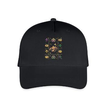 Flusskrebs-Karneval Mardi Gras - Kinder Bio Basecap - Schwarz - Vorne
