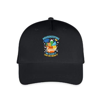 Lustiges Putzen Design - Kinder Bio Basecap - Schwarz - Vorne