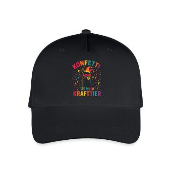 Confettis de carnaval en alpaga avec bonnet de fou - Casquette de baseball bio Enfant - noir - Devant