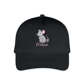 Mausepups Mause Pups Maus Pupsen Furzen Furz - Kinder Bio Basecap - Schwarz - Vorne