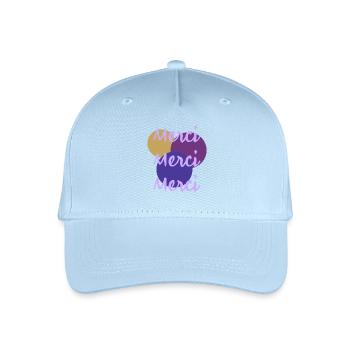 MERCI. THANKS. THANK YOU. ANNIVERSAIRE. NAISSANCE. - Casquette de baseball bio Enfant - bleu clair - Devant