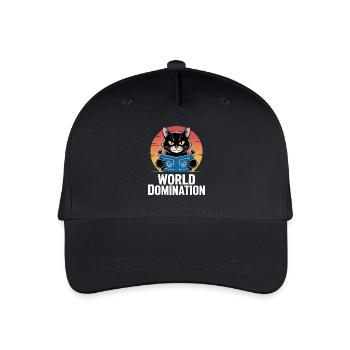 Domination mondiale – un chat avec de grands projets - Casquette de baseball bio Enfant - noir - Devant