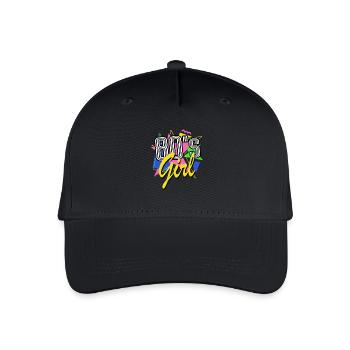 80s girl - 80s - colorful + crazy - retro - Organic Kids’ Baseball Cap - black - Front