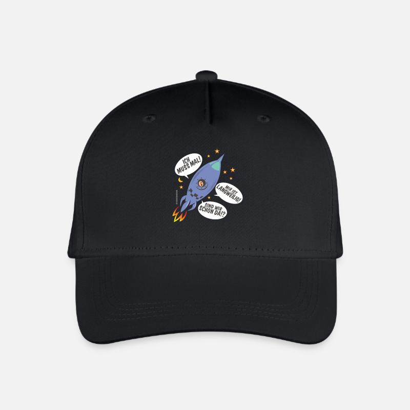 Astronaut in Rakete - Kinder Bio Basecap - Schwarz