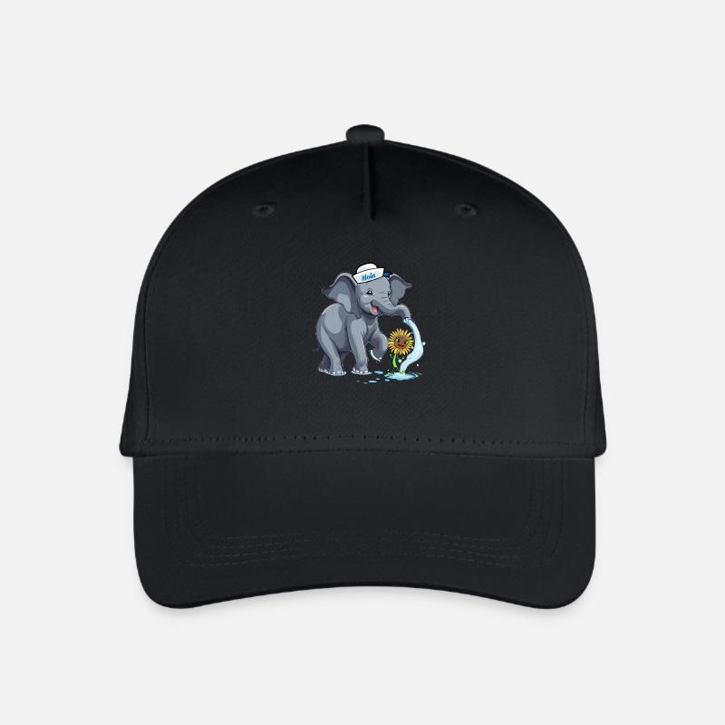 Elefant Elefanten maritim - Kinder Bio Basecap - Schwarz