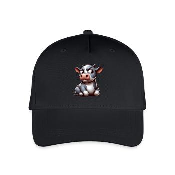 Drôle sceptique dessin animé vache taureau - Casquette de baseball bio Enfant - noir - Devant