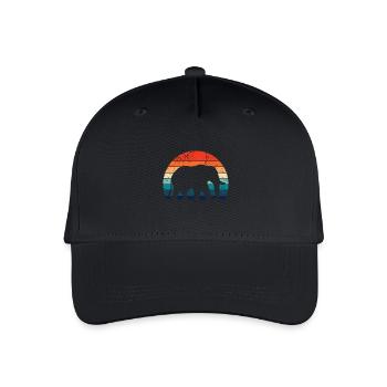 Elefant - Großwild, Stoßzahn, Elfenbein sunset - Kinder Bio Basecap - Schwarz - Vorne
