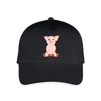 Schwein - Kinder Bio Basecap - Schwarz - Vorne