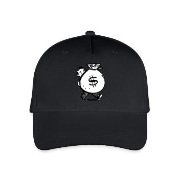 homme d'argent sac idée cadeau grand terrain Cartoon - Casquette de baseball bio Enfant - noir - Devant