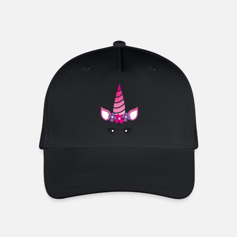 Einhorn - Kinder Bio Basecap - Schwarz