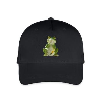 verrückter Frosch - Kinder Bio Basecap - Schwarz - Vorne