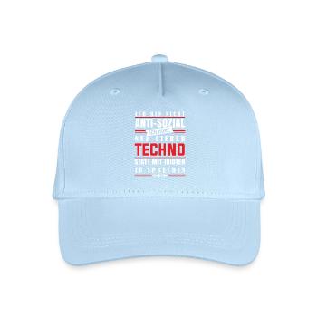 techno - Ich höre Techno - Kinder Bio Basecap - Hellblau - Vorne