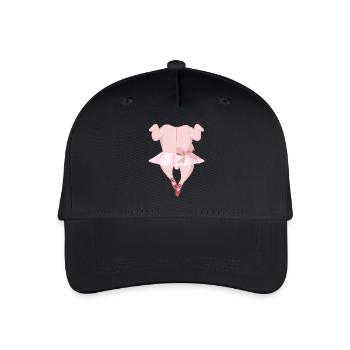 Ballerina Brathähnchen mit Tütü und Ballettschuhe - Kinder Bio Basecap - Schwarz - Vorne